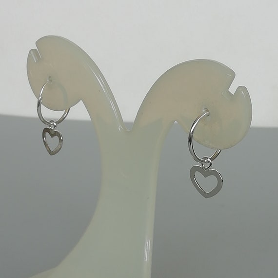 Coppia Orecchini A Cerchio E Cuore Placcati Argento 30mm – Nuovi Con Etichette