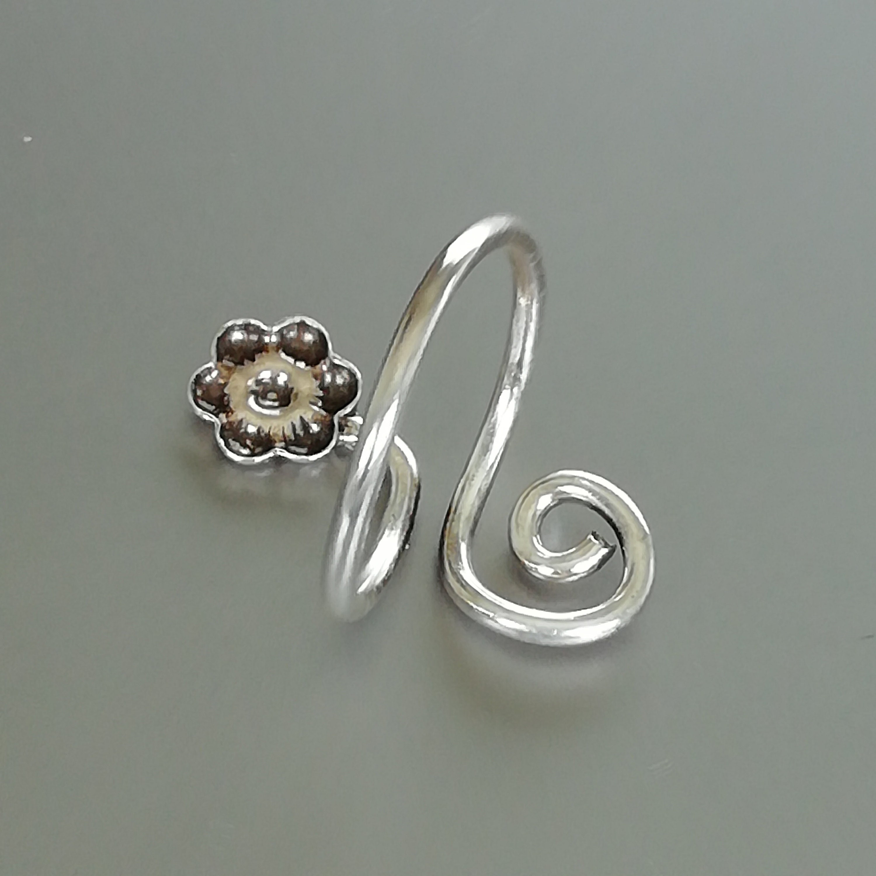 Boho Hippie ellery Teenring 28mm for Big Toe, Gold Plated, 925 Sterling