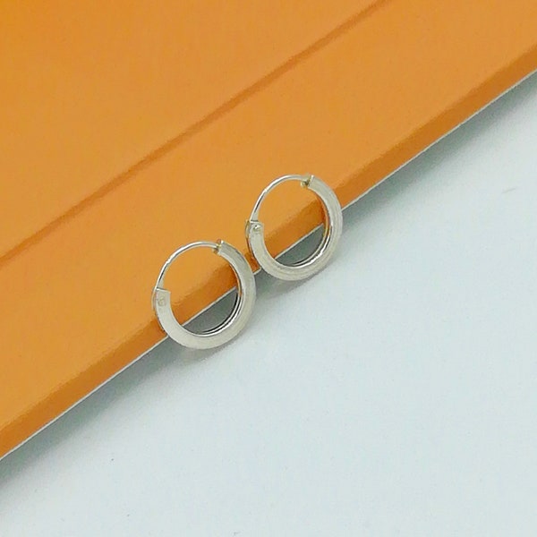 10mm Huggie hoops | Silver hoop earrings | Small hoops | Girls hoops |  Silver jewelry | Minimalist hoops | Silver ear hoops | ENF (S)