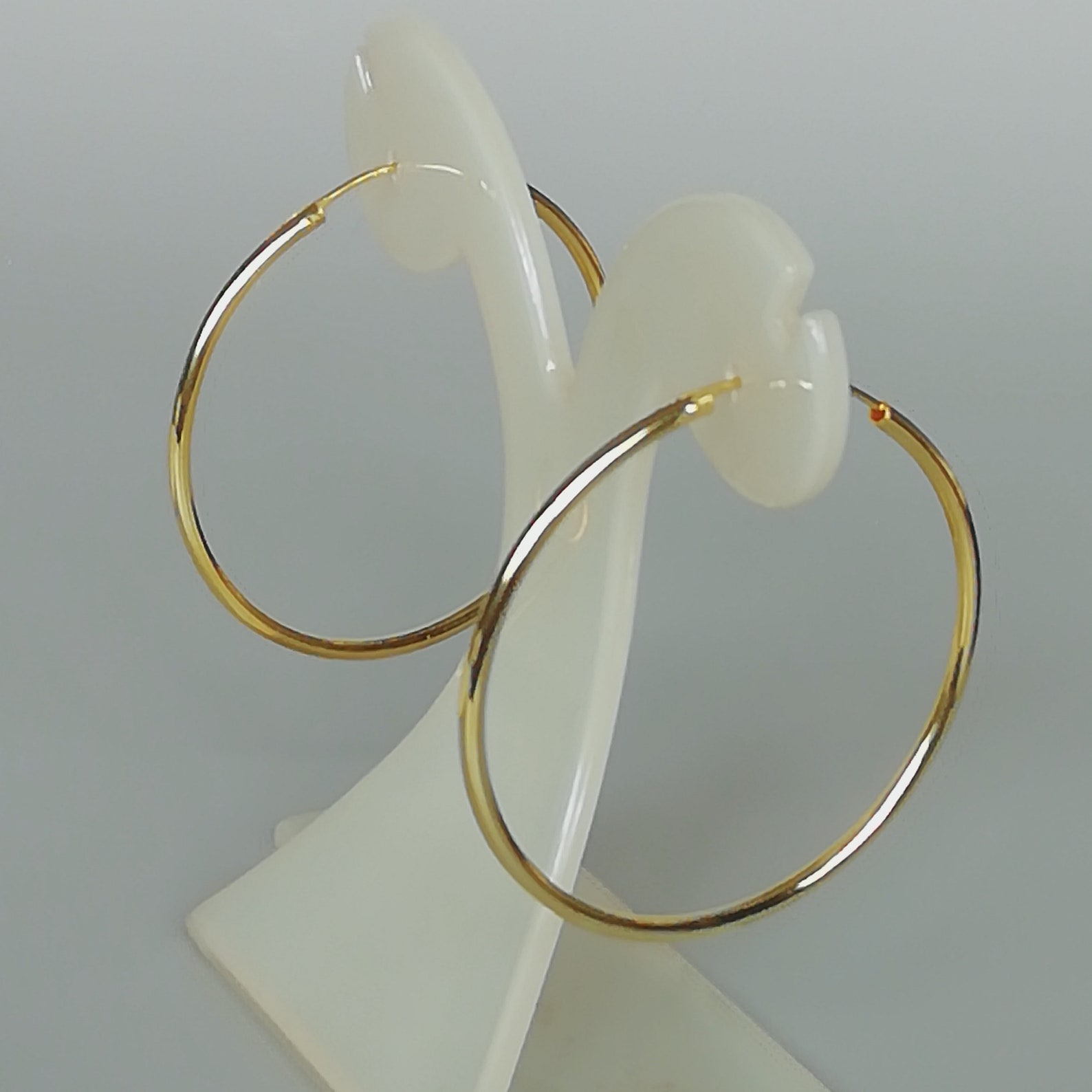 Large Gold Hoop Earrings 45mm Gold Dipped Hoops Endless Etsy