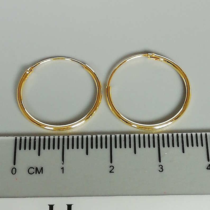 Gold Hoop Earrings 18mm Gold Dipped Hoops Endless Ear Etsy