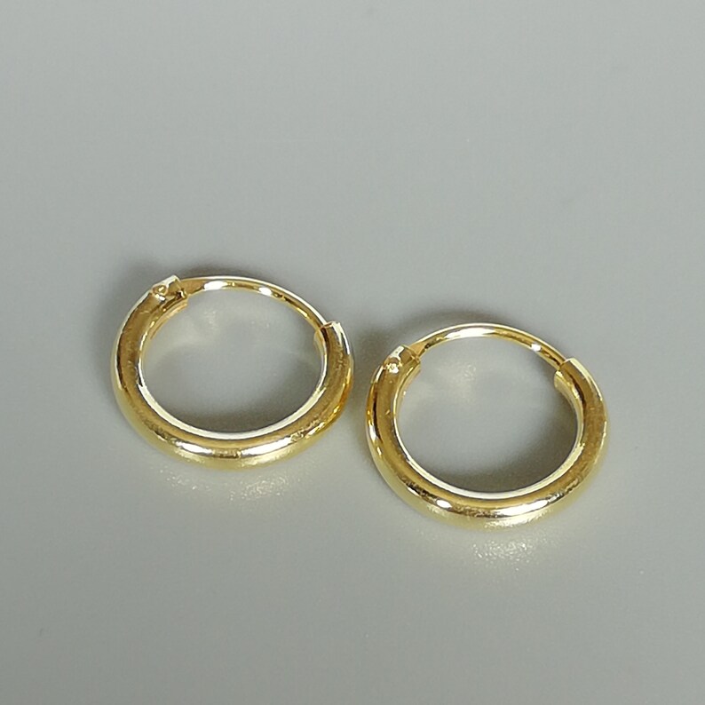 Small Hoop Earrings 12mm Gold Dipped Hoops Endless Ear Etsy