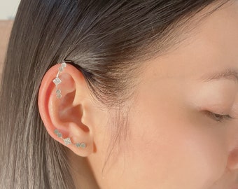 Ein Sterling Silber Ohr Kletterer | Geometrische Ohrringe | Silber Ohr Creeper | Hübsche Ohrkletterer | Geschenke für Sie | Boho Ohr Kletterer | EBNB