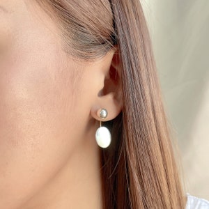Oval ear jacketBall ear jacket | Silver ear jacket | Bohemian jewelry | Ear Accessories | Sterling silver | Earrings for her | E694