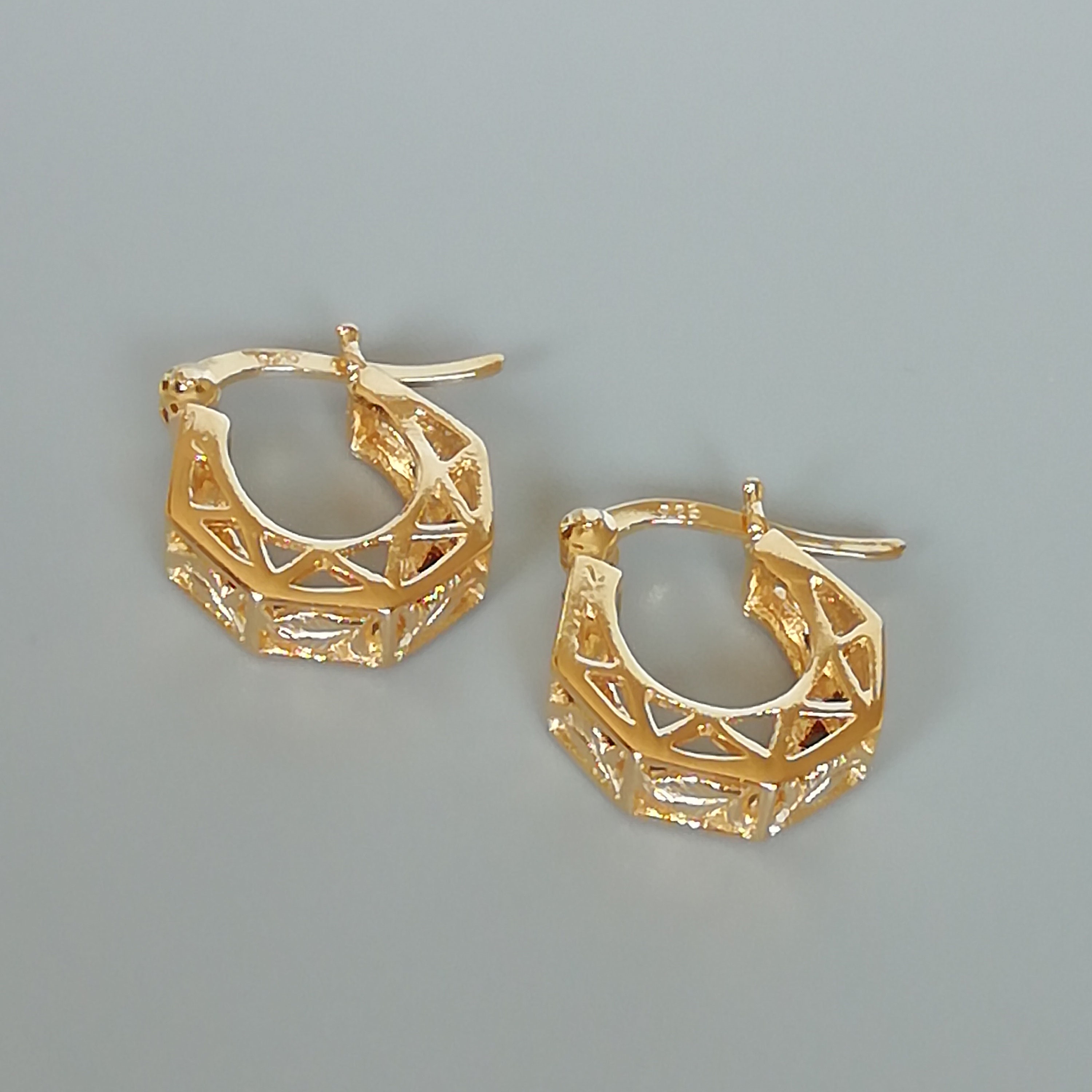 Filigree gold hoop earrings 16mm gold plated hoops Endless Etsy