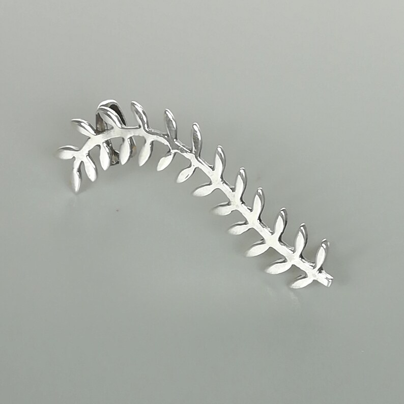 Bohemian ear climber Gifts for her Leaves earring Silver Accessories EFSF Silver leaf branch ear climber Silver earrings