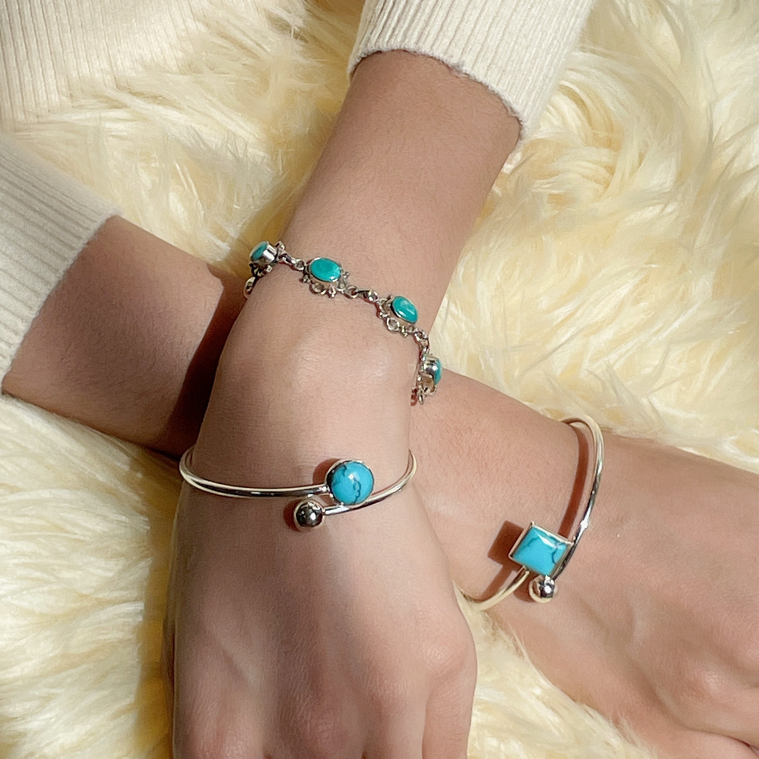 アクセサリー TJK turquoise silver bangle Turquoise Bracelet | Sterling Silver Bangle | Free Size