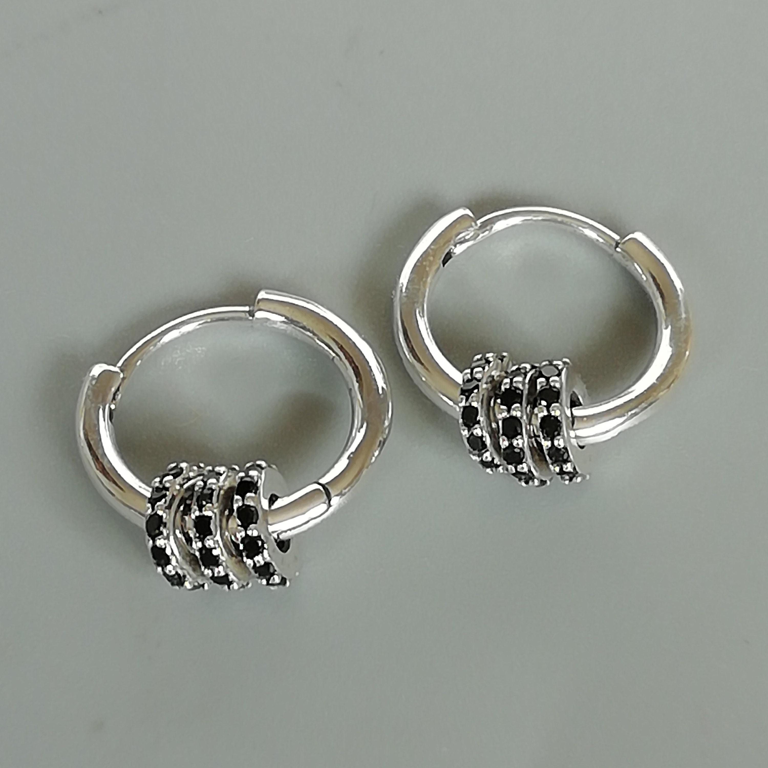 Sterling Silver Cz Hoops Crystal Zirconia Hoops Ear Hoops Etsy UK