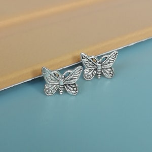 Silver butterfly ear studs | Tiny butterfly studs | Pretty ear studs | Silver earrings | Silver jewelry | Simple ear studs | E400