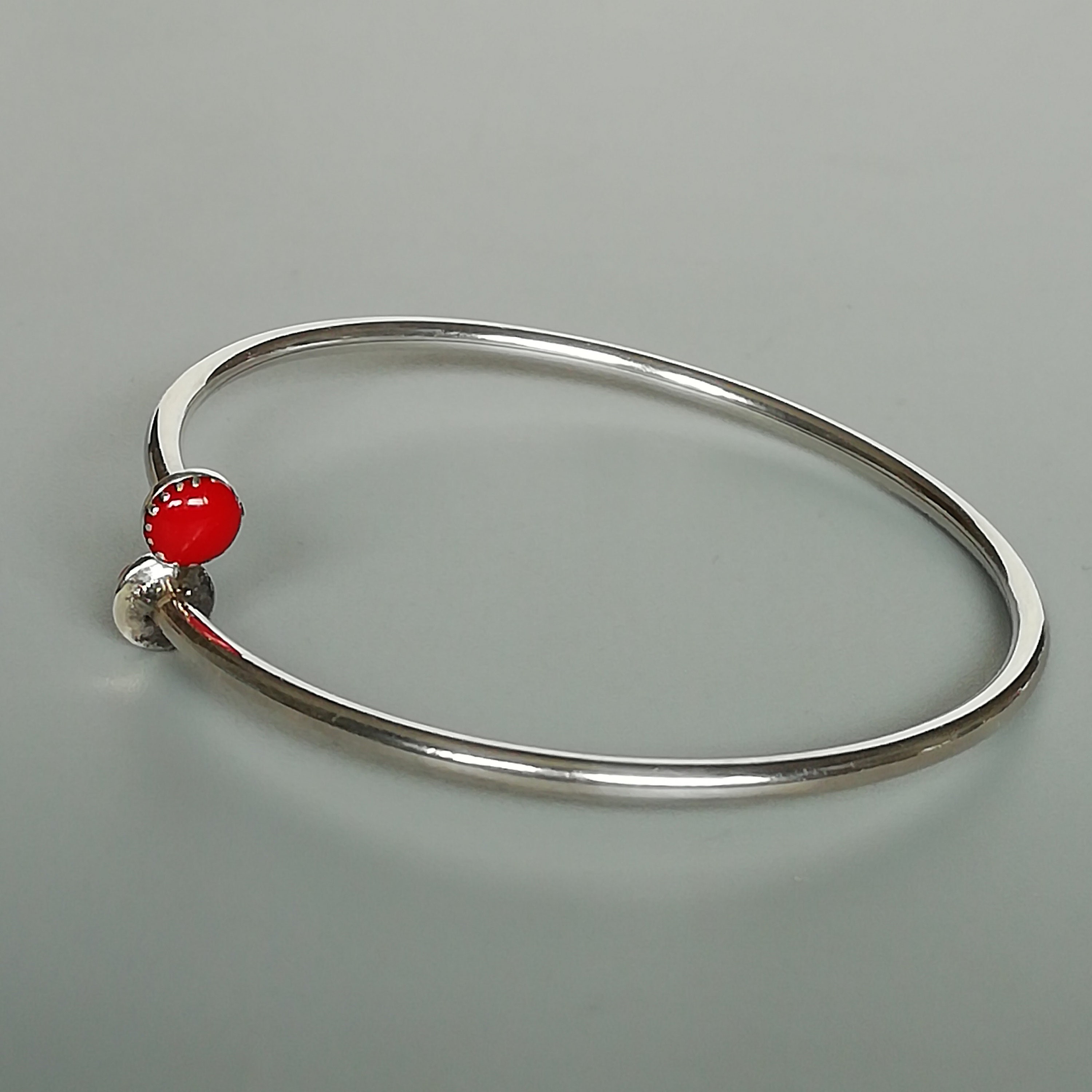 Red silver shop bracelet