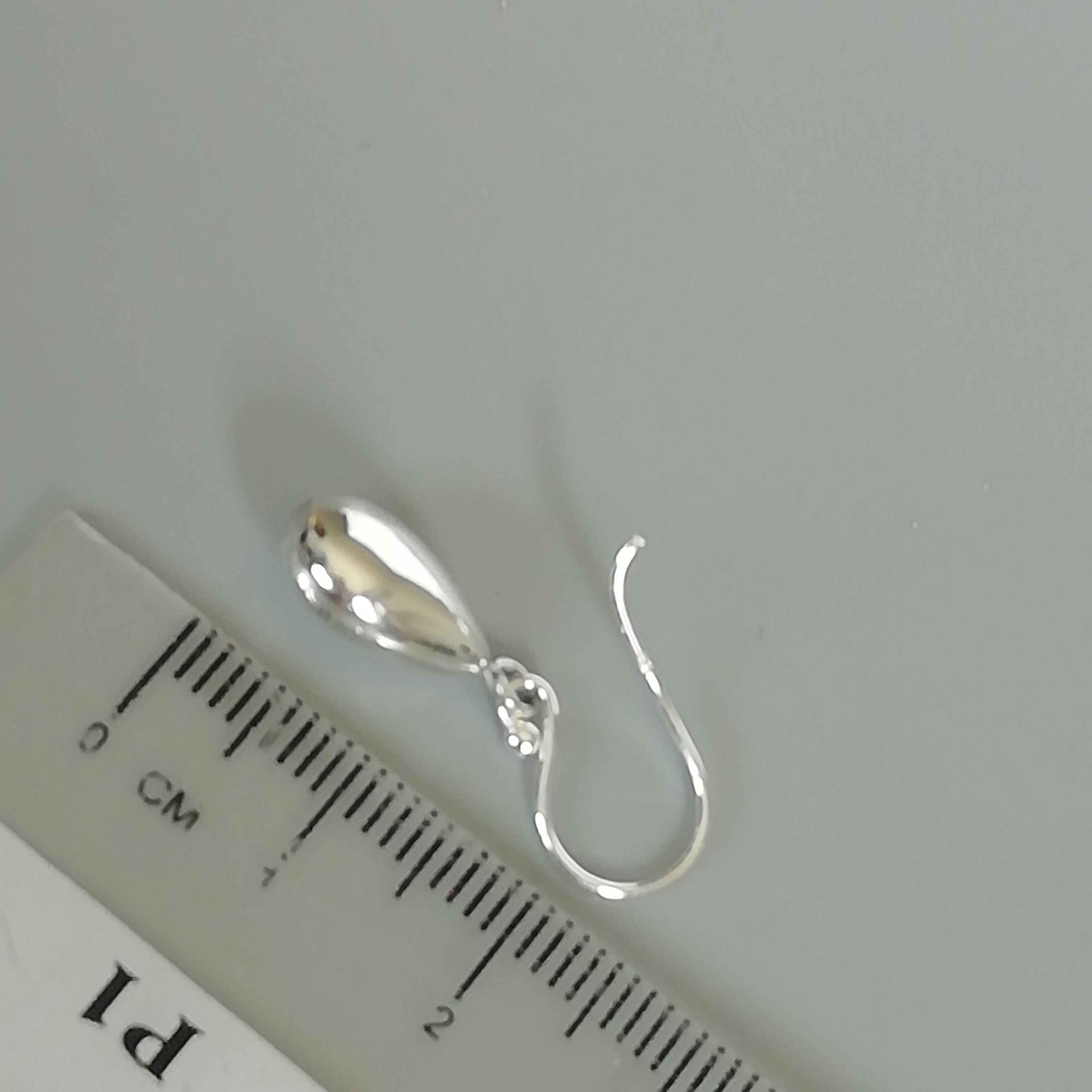 Silver Metal Eardrops with Coffee Image Detail