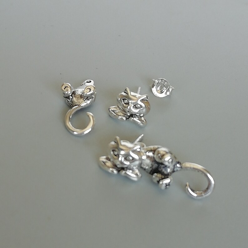 Sterling Silver Cat Ear Jacket Double Side Cat Ear Cuff Etsy