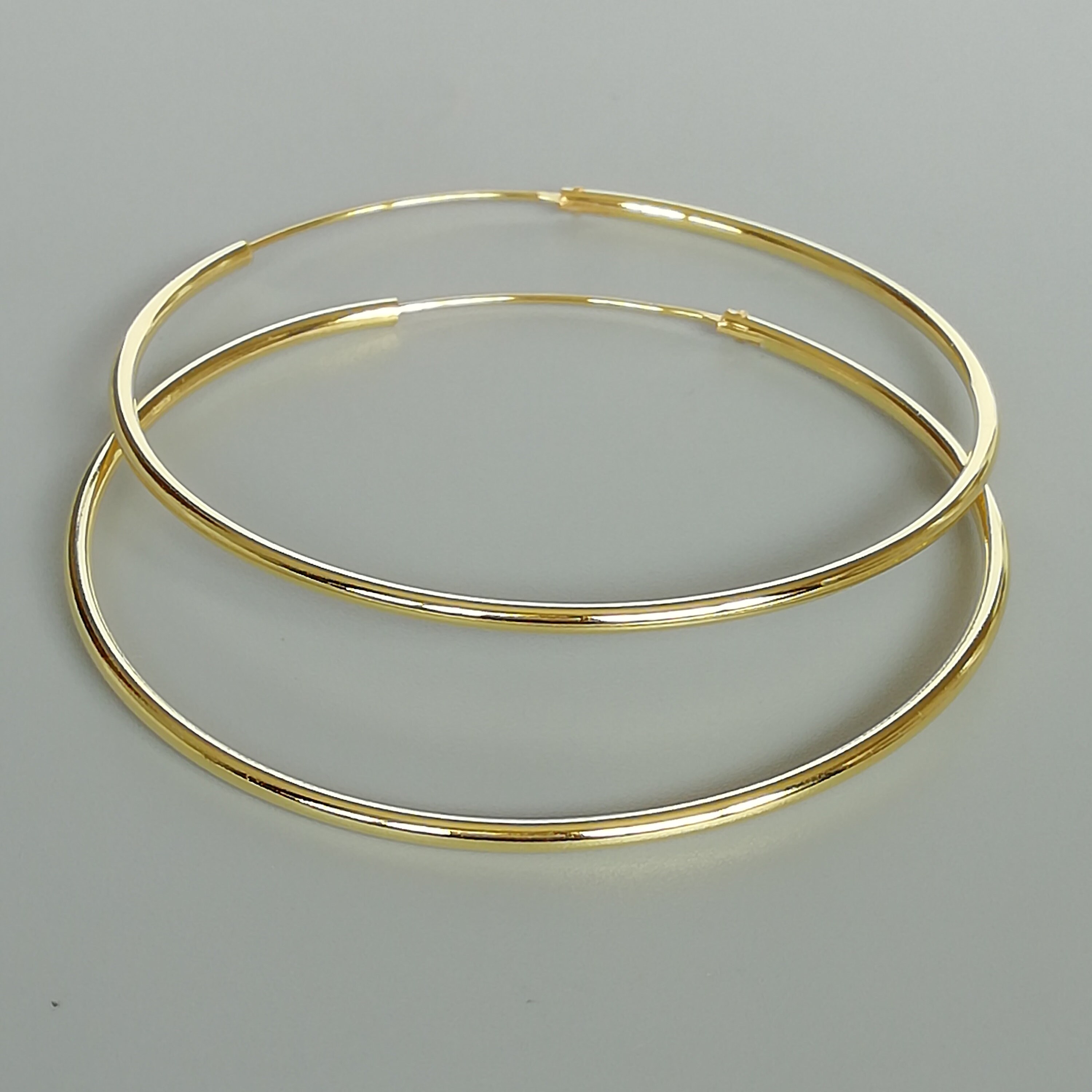 Dramatic Large Gold Hoop Earrings 60 Mm Gold Plated Hoops - Etsy