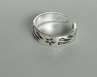 Sterling silver toe ring | Shooting star toe band | Bohemian jewelry | Body jewelry | Celestial toe ring | Minimalist toe ring | TSF