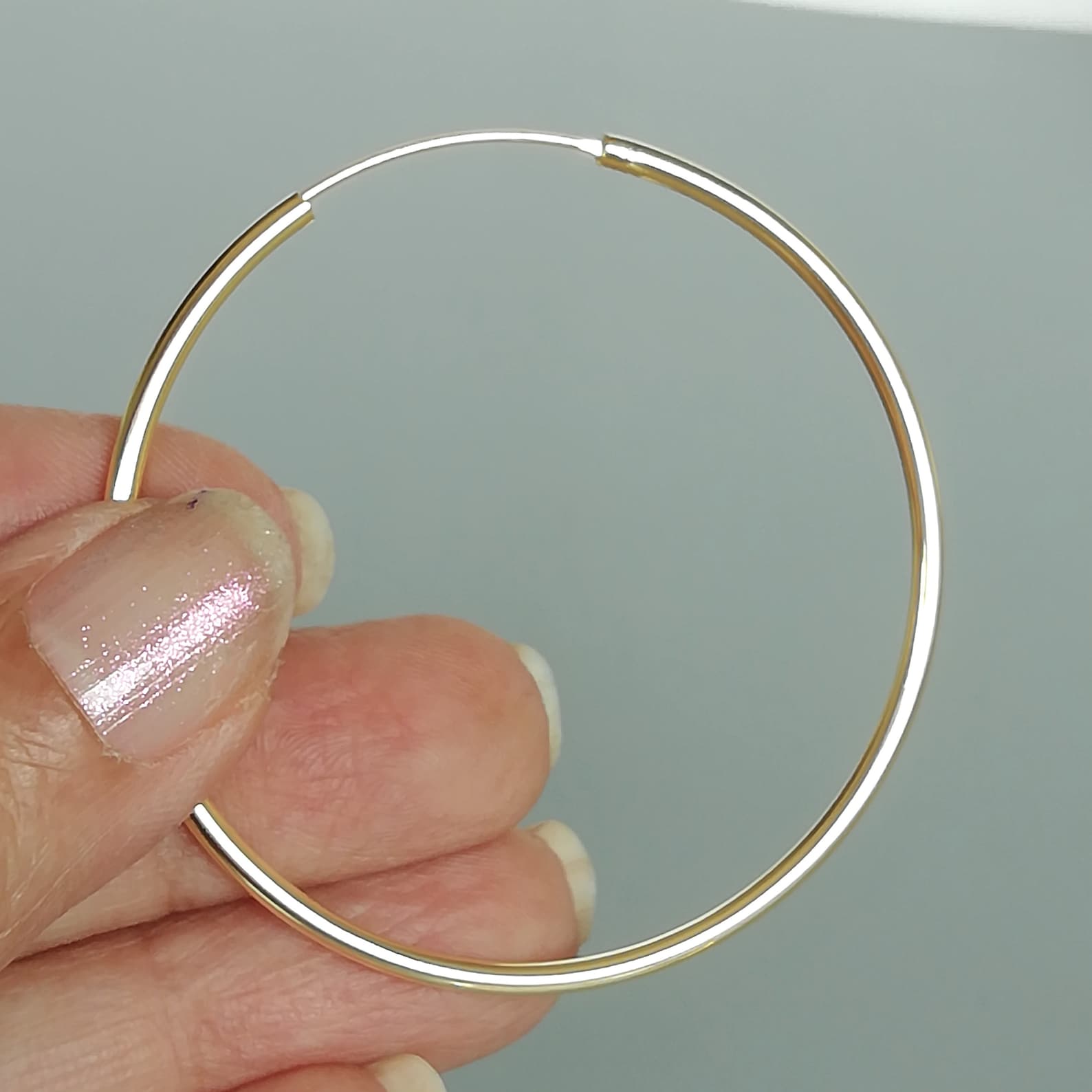 Big Gold Hoop Earrings 50 Mm Gold Plated Hoops 12 Gauge Etsy