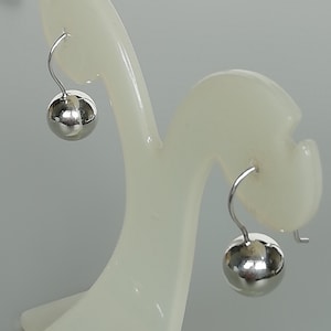 Sterling silver ball earrings | 10mm Sphere ear danglers | 925 silver danglers | Bridesmaids gift | Dot earrings | Minimalist jewelry | E251
