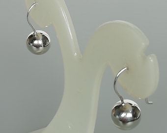 Sterling silver ball earrings | 10mm Sphere ear danglers | 925 silver danglers | Bridesmaids gift | Dot earrings | Minimalist jewelry | E251