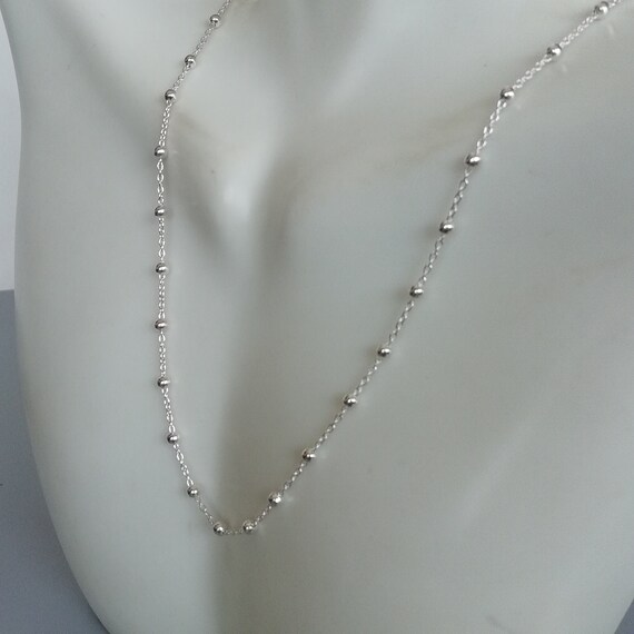 Sterling Silver Chain With Balls | Neck Chain | Shiny Beads