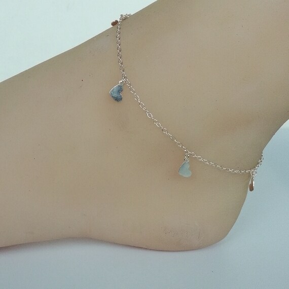 ◆STONEHENgE◆ silver heart anklet SC1770 Silver Anklet - Heart Anklet for women and girls in 92.5