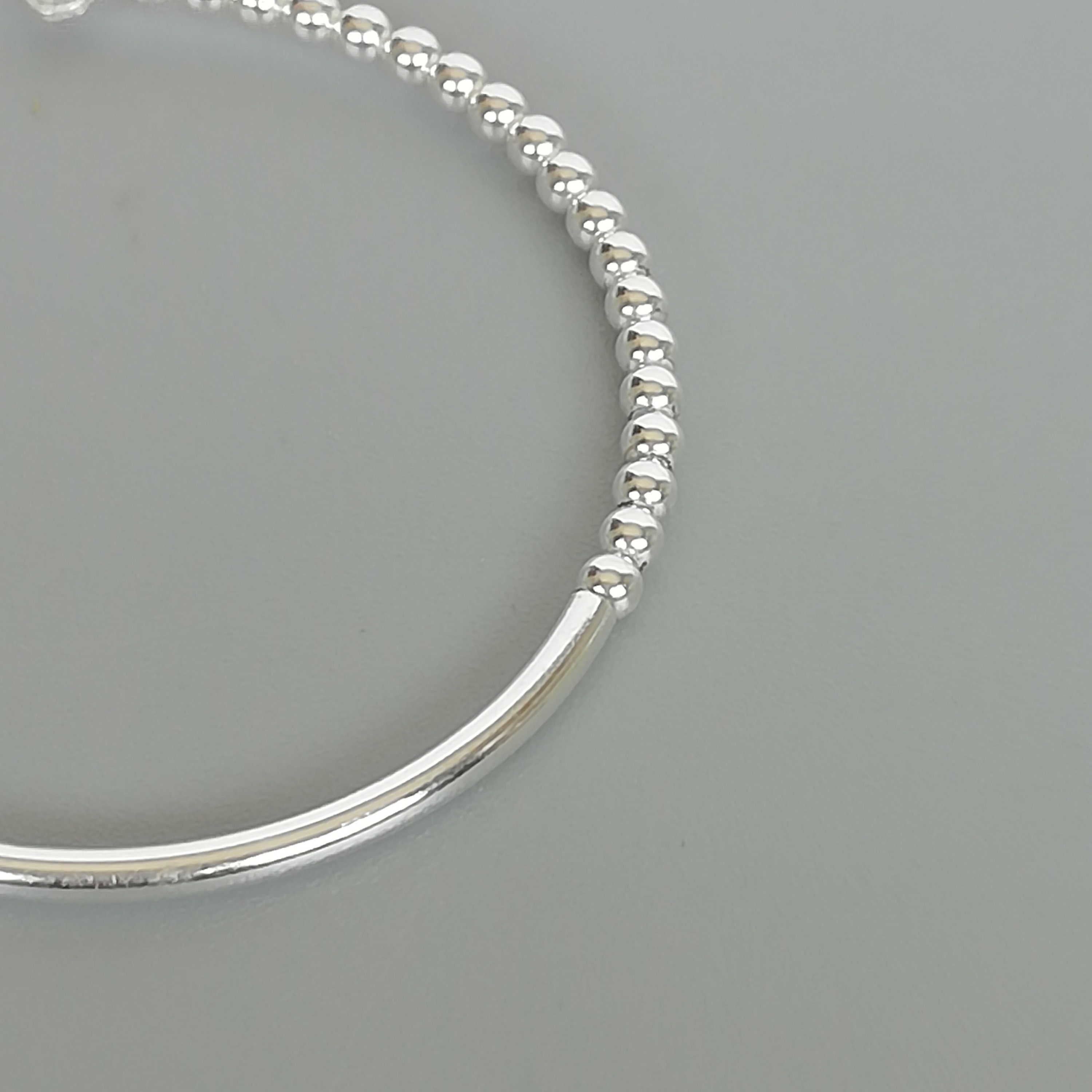 Oxidized Silver Ball Hoop main image 1