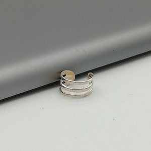 Silver ear cuff | Three ring ear cuff  | No piercing ear cuff | Bohemian Cuff | Unisex ear cuff | Minimalistic cuff | E69