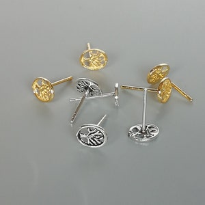 Set of gold and silver tree of life earrings | Sterling silver ear studs | Earrings set | Cartilage earrings  | Gold plated studs | E434gs
