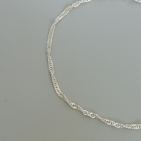 シルバー ロロ チェーン ブレスレット | ツイスト チェーン ミニマ