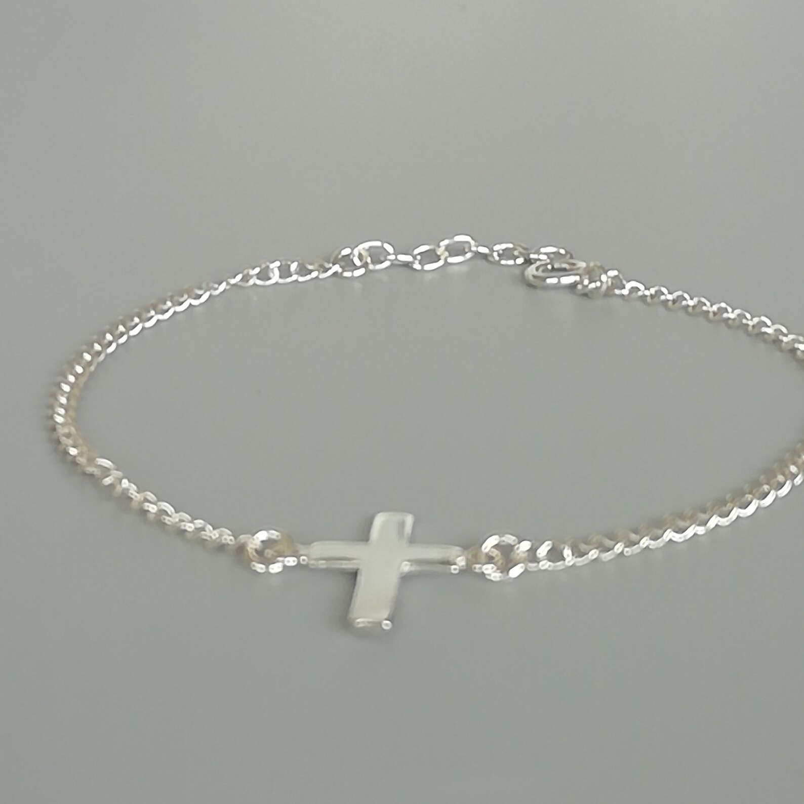 Cross bracelet Sterling silver charm bracelet Religious Etsy