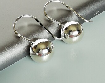 Sterling Silver Ball Earrings | 10mm Sphere Ear Danglers