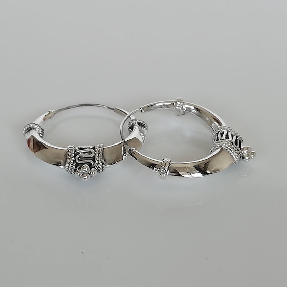 Ethnic Silver Hoops 30 Mm Hoops Egyptian Style Hoops Silver Jewelry Bali Hoop Earrings Chunky Ear Hoops Gift Earrings E231 Etsy