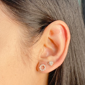 Sterling silver circle studs  | 8 mm earrings | Ball circle earrings | Minimalist jewelry | Silver earrings | Simple earrings | E743