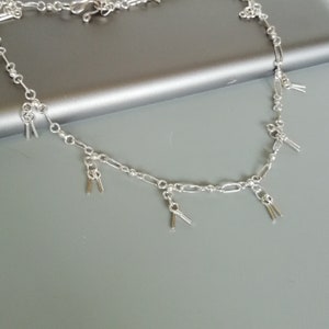 Sterling silver bar charms anklet | Silver foot jewelry | Minimalist anklet | Pretty anklet | Anklet chain | Foot fetish | AIC