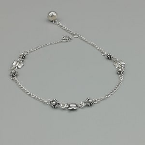 Sterling silver butterfly charm anklet | Charm anklet | Silver foot jewelry | Pretty anklet | Anklet chain | Foot fetish | AFR
