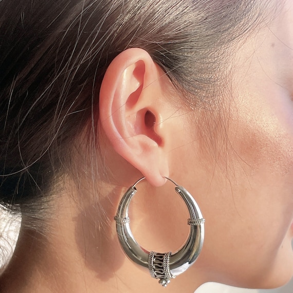 Tibetan hoop best sale earrings