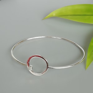 Circle of life  bangle | Sterling silver bangle | Cuff bracelet | Silver infinity | Boho bangle | Wrist jewelry | BAC