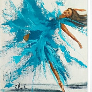 Tanz Malerei Ballerina Original Kunst Mädchen Ölgemälde Leinwand Frau Körper Kunstwerk Ballett Wand Kunst Impressionismus Dekor 9 &quot;by7&quot; by ZinaPainting