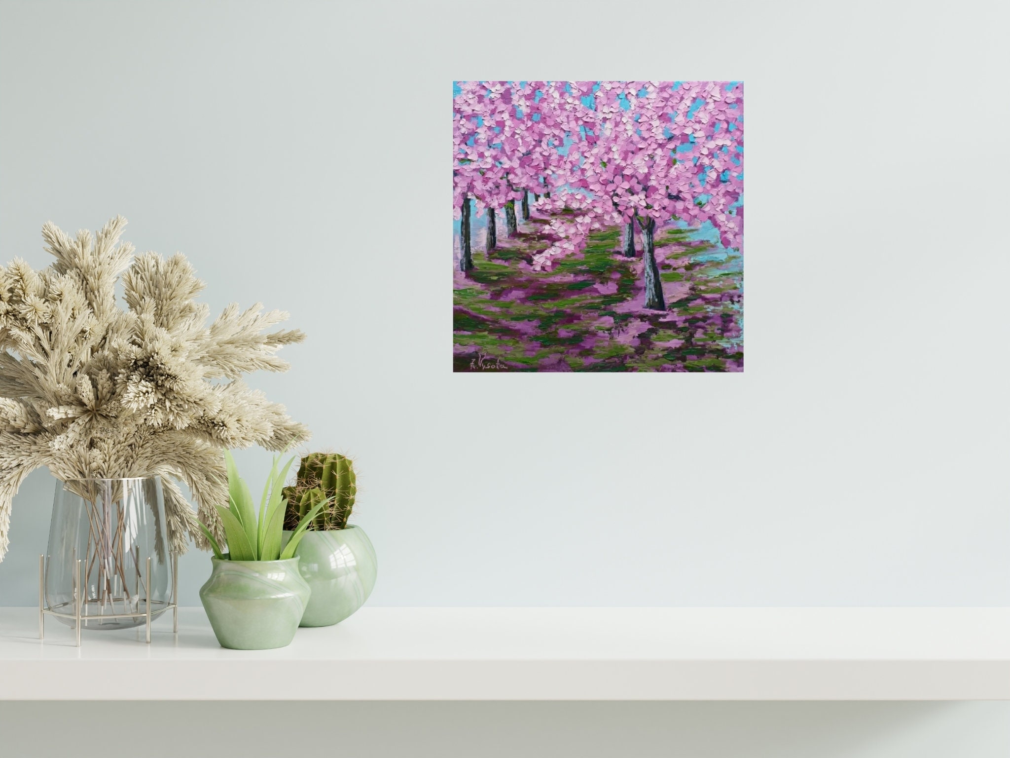 【額付】「 さくらさくら 」 油彩画 Amazon.com: IUPKHHDS Japanese Landscape Prints-Japanese