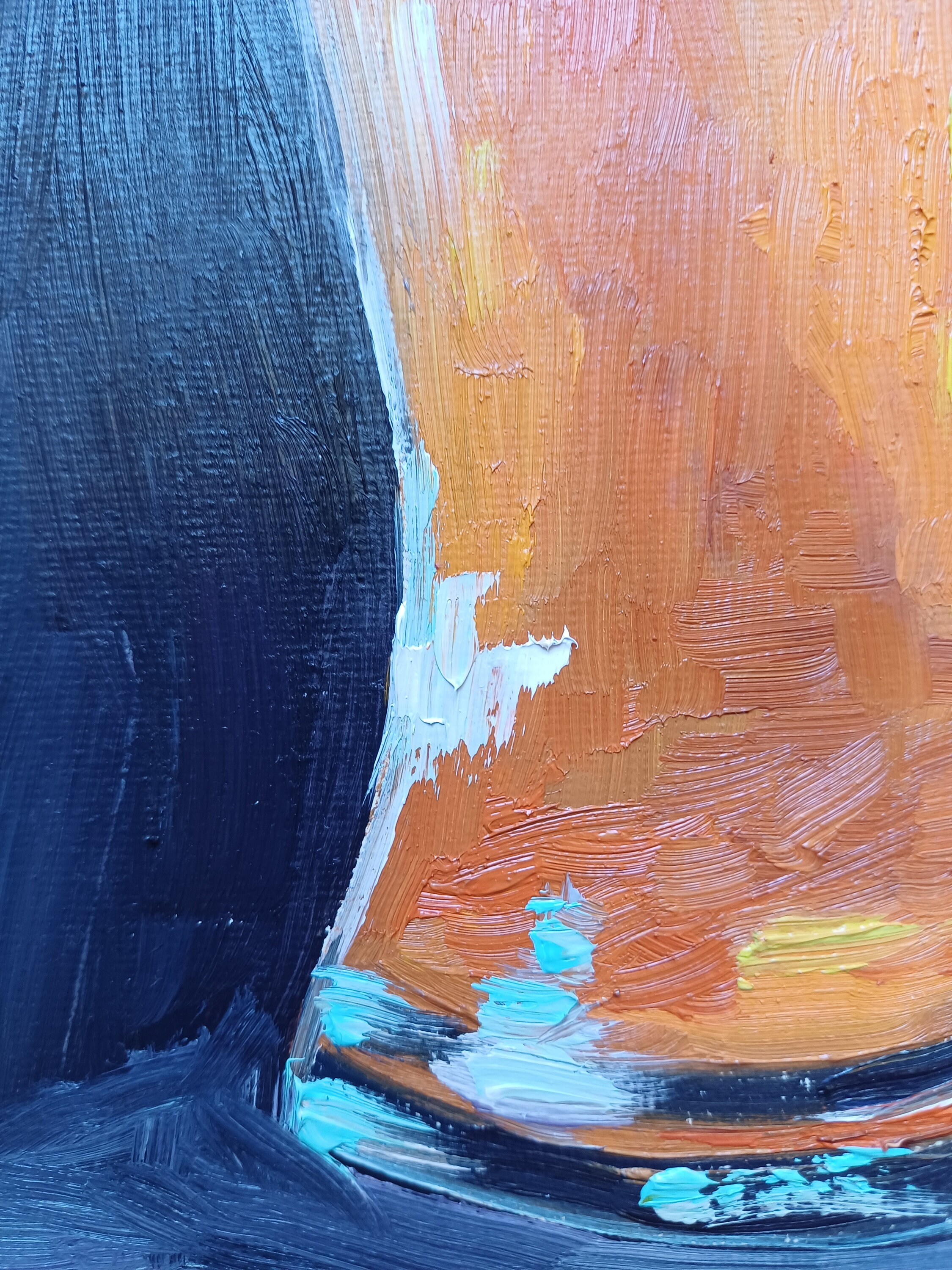 Beer Glass Impasto Artwork Original Oil Painting 9x7