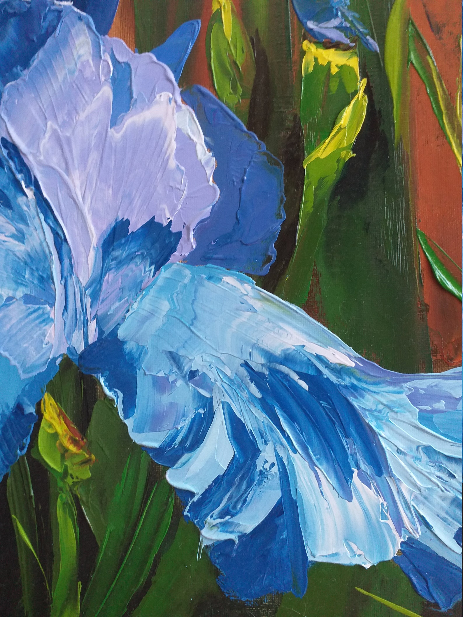 Purple Iris Painting Floral Original Art Iris Oil Painting Canvas ...