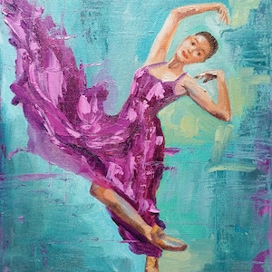 Ballerina Gemälde Tanz Original Kunst Figur Ölgemälde Leinwand Tänzer Kunstwerk Ballett Wandkunst Impasto Impressionismus 10 &quot;by 8&quot; by ZinaPaintin