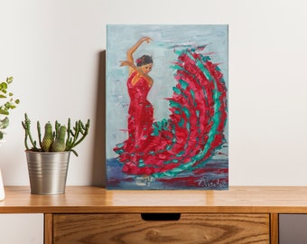 フラメンコ絵画 ダンサー オリジナルアート 人物 油絵