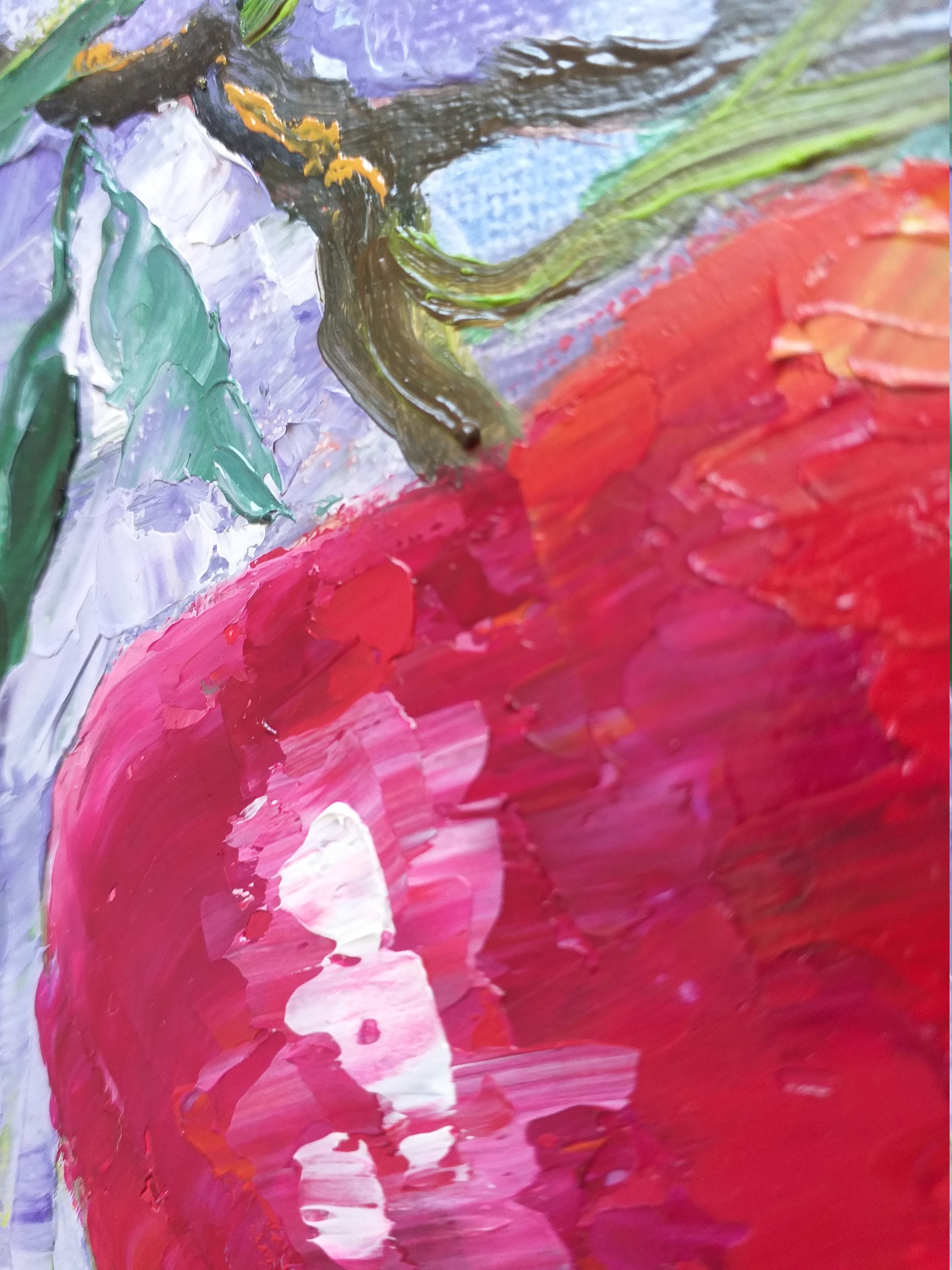 Apple Painting Impasto Original Art Fruit Oil Painting on Etsy
