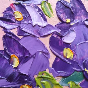 Pansy Painting Flowers Original Art Small Oil Painting Floral Still Life Impasto Artwork 6 by 6 by ZinaPainting image 10