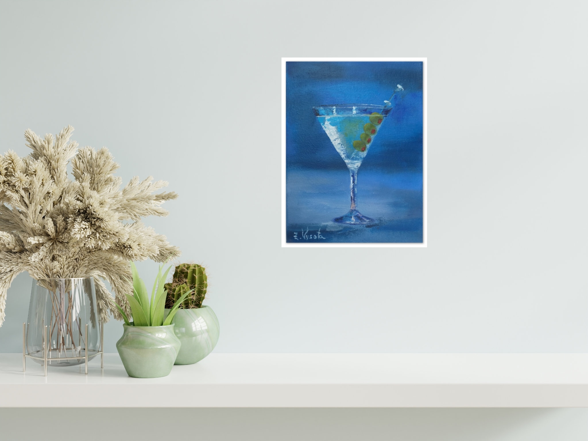 Cocktail Painting Martini Original Art Bar Oil Painting Canvas | Etsy