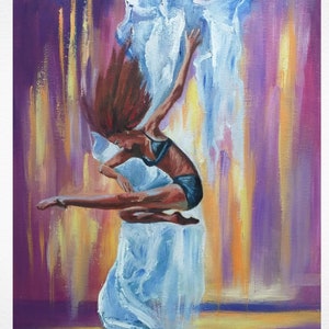 Tanz Malerei Ballerina Original Kunst Frau Ölgemälde Leinwand Ballett Impasto Kunstwerk Impressionismus Geschenk Wandkunst 12 &quot;by 9&quot;&quot;by ZinaPainting.&quot;