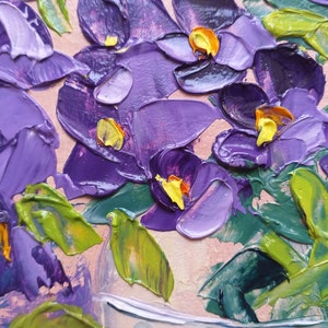 Pansy Painting Flowers Original Art Small Oil Painting Floral Still Life Impasto Artwork 6 by 6 by ZinaPainting image 6