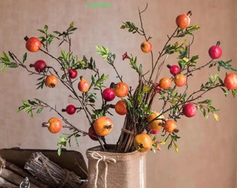 Pomegranate Branch! 36“ Artificial Greenery Faux Plants|Garden table Centerpieces|Wedding Restaurant Hotel Decoration｜Handmade gift