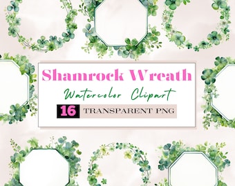 watercolor clover wreath png,greenery wreath png,st.pattys day png,irish clover png,spring wreath,shamrock png,lucky png,shamrock wreath