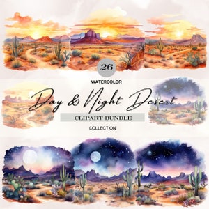 aquarel dag en nacht woestijn png, woestijnlandschap png, zonsondergang woestijn, woestijnnacht, woestijn cactus png, woestijn clipart, woestijn scène png