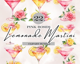 watercolor pink lemonade martini png,roses martini glasses png,pink lemonade png,wedding cocktail sign,cocktail drinks png,floral cocktail
